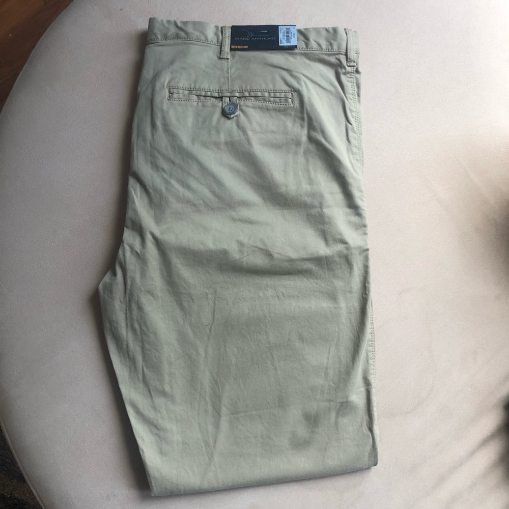 Marc Anthony Slim Khaki Slack Dress Pants 38x32